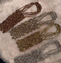 Silver Gold Crystal Fringe Knot Bag